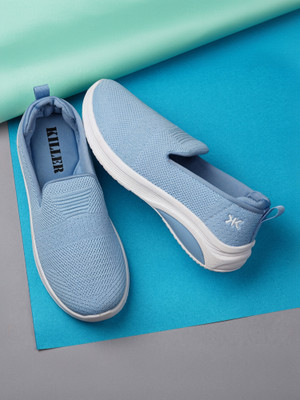 KILLER Comfi-zone Dailywear Slip On Sneakers For Women(Blue , 8)