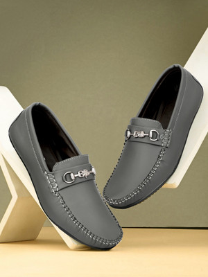 aRICS ATTRACTIVE/STYLISH/FESTIVE/NAGRA SHOES Loafers For Men(Grey , 8)