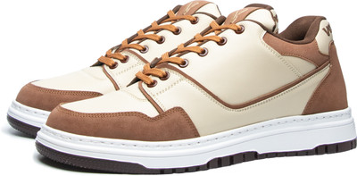 Volton Lifestyle Volton Mocha Remix Stylish Brown Cream Sneakers Sneakers For Men(Brown , 9)