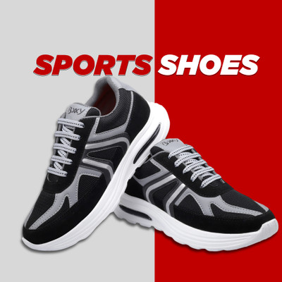 YUVRATO BAXI Black Trendy Casual Sports Running Laceup, Athleisure Light Weight Outdoor Shoe Corporate Casuals For Men(Black , 9)