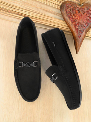 areeba Stylish Black Loafers for Men Office Wear Party Wear Formal Look Loafers Shoe Loafers For Men(Black , 7)