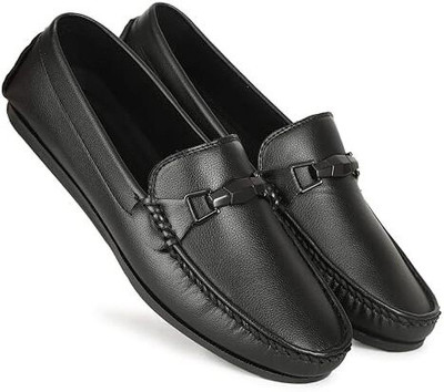 areeba Loafers Shoes Loafers For Men(Black , 8)