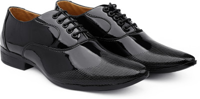 Joggesko Men's Officer Uniform Shoes Light Weight Ultimate Comfort Lace Up For Men(Black , 8)