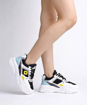 SHOETOPIA Smart Casual Comfortable Black Sneakers For Women Sneakers For Women(Black , 6)