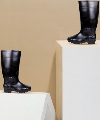 gumboots Boots Long Leg Boots For Men(Black)