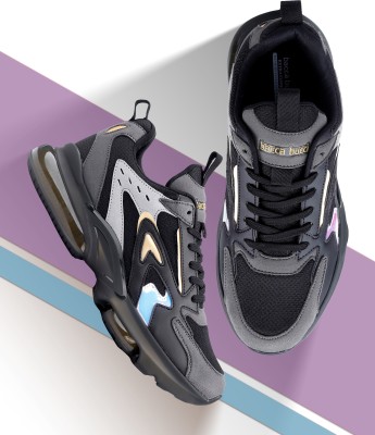 bacca bucci KRAKEN Men's Street Style Air Sole Solid Sneakers | Casual Shoes for Men Walking Shoes For Men(Black)