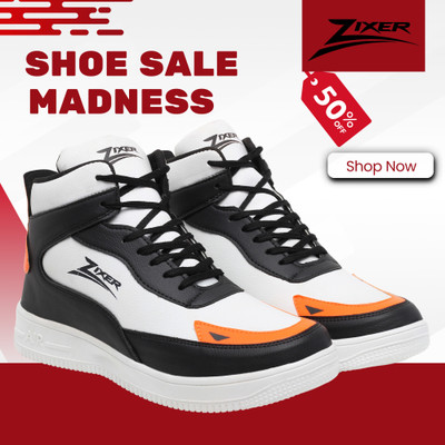 Zixer Casual High Top Shoes For Men High Neck Ankle Fashion Trending Sneakers For Boy Boots For Men(Black , 9)