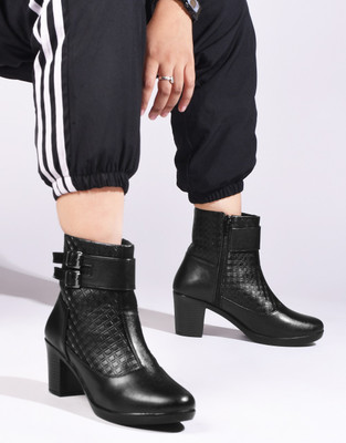 SELFIEE Boots For Women(Black , 8)