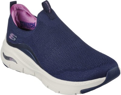 Skechers ARCH FIT - NEW BEAUT Slip On Sneakers For Women(Blue , 5)