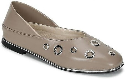 Marc Loire Women’s Embellished Casual Flat Ballerina Shoes with Comfortable Sole Bellies For Women(Beige , 3)