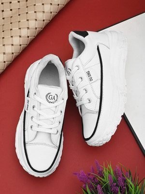 Groofer Groofer Shoes Stylish trendy women's Sport shoes Sneakers For Women(White , 4)