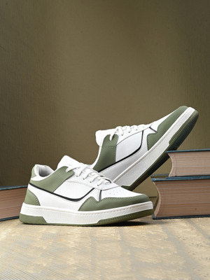 Ligero Premium Trending Comfortable Outdoor Shoes Sneakers For Men(Green, White , 8)