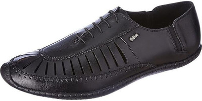 LEE COOPER Leather Ethnic Lace-Up Stylish Lightweight and Comfortable Party Wear Party Wear For Men(Black , 7)