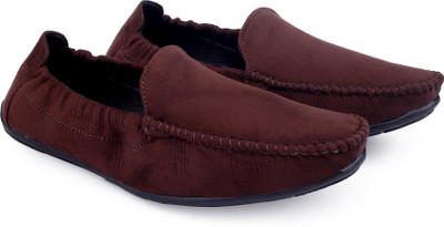 kosovo Slip On 4559 Elastic Colored Loafers For Men(Brown , 6)