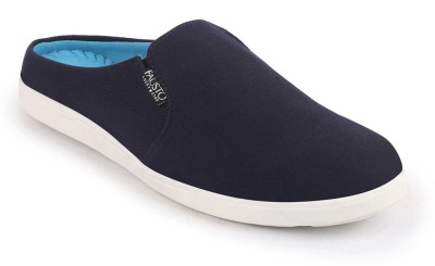 FAUSTO Back Open Slip On Shoes for Casual Outfit|Evening|Outdoor|Daily|Lightweight Loafers For Men(Blue)