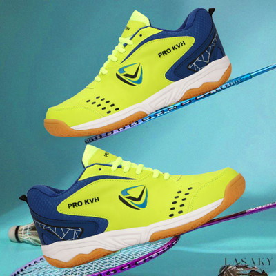 PRO KVH 2.0 Memory Foam Badminton Shoes for Men | Non-Marking Gum Sole Shoes Badminton Shoes For Men(Green , 9)