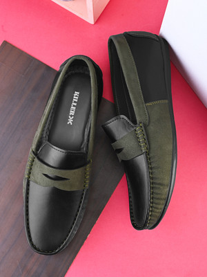 KILLER SS25 3094 Loafers For Men(Olive , 6)