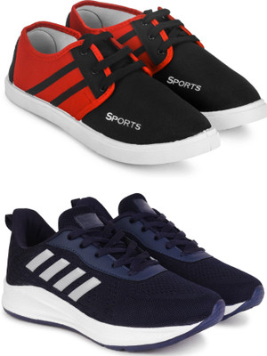 Behaglich Stylish Casual Shoes for Men Casuals For Men(Red, Black, Navy , 8)