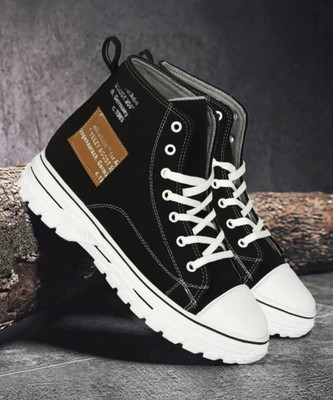 Klusener Men denim Black long boot/Casual boot for men High Tops For Men(Black , 10)