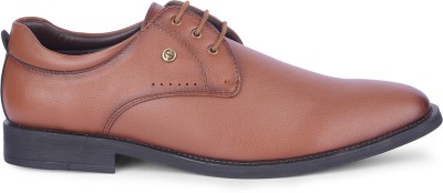 LIBERTY Men's Lacing TPR Sole Formal & Office Wear Solid Derby For Men(Tan , 9)