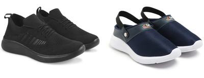 Face Stylish Sports Shoes for Men – Ideal for Running, Gym & Training Sneakers For Men(Black, Navy , 7)