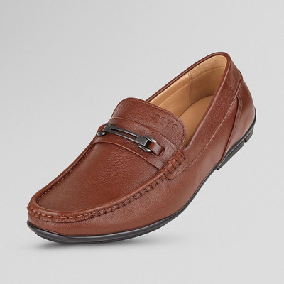 FOR-B FOR-B COMFORTS Genuine Leather Casual Loafers For Men Loafers For Men(Tan , 11)