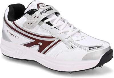 Proase Stylish and Comfortable Cricket Sports Shoes for Men F/S-101 Cricket Shoes For Men(Red, White , 10)