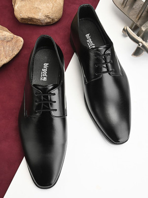 Birgos Black Formal Lace-Up OfficeWear, Party Wear Lace Up For Men(Black , 11)
