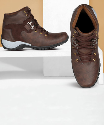 Nisho shoes Boots For Men(Brown , 9)