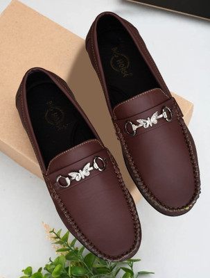 Ambisa BTFLY Loafers For Men(Brown , 9)