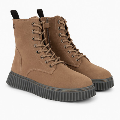 Partner Suede Boots For Women(Brown , 4)