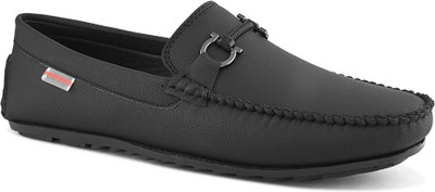 PROVOGUE Provogue Men Black Faux Leather Casual Slip On Loafers Loafers For Men(Black , 9)