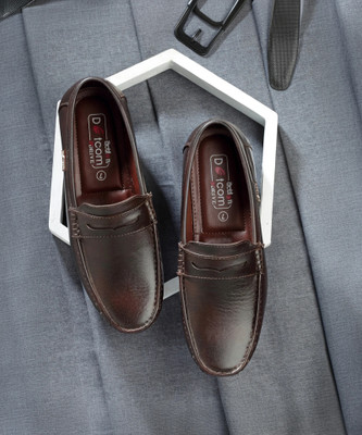 action Lightweight | Comfortable | Trendy | Daily Wear | Synthetic Leather Loafers For Men(Brown , 9)