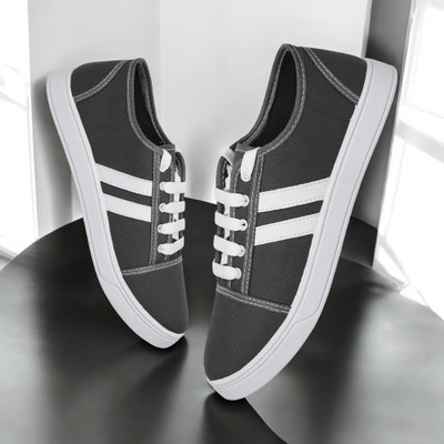 Free Kicks FK-camp Grey Comfortable Canvas Shoes For Men(Grey, White , 6)