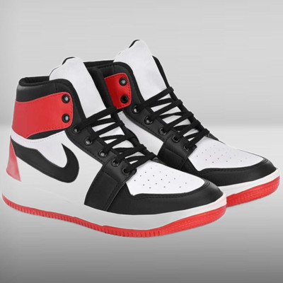 DARTKICK High Tops For Men(Red, Black , 10)