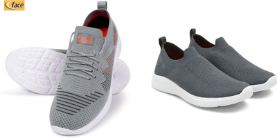 Face Stylish Sports Shoes for Men – Ideal for Running, Gym & Training Sneakers For Men(Grey, Grey , 7)