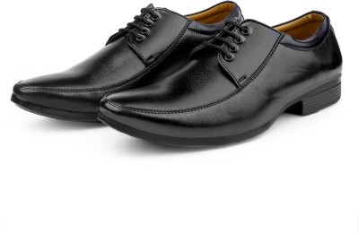 Smoky Fabulous Black Formal Shoes For Men Lace Up For Men(Black)