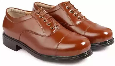 BLENDER Light weight fox leather and oxford police shoes Oxford For Men(Brown , 9)