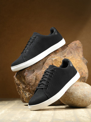 Mast & Harbour Flyknit Sneakers Fashion Casuals For Men(Black , 9)