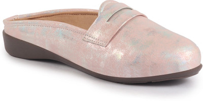 FAUSTO Party Wedge Mules|Backopen Loafers|Travel-Friendly Slip-On Shoes|Ethnic Sandals Loafers For Women(Beige , 3)