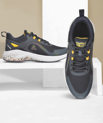 Aqualite Running Shoes For Men(Navy, Yellow , 9)