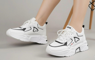 Deals4you Sneakers For Women(Black, White , 5)