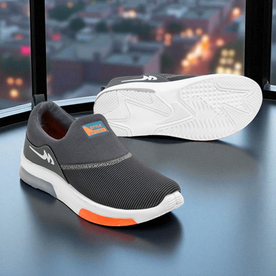 Hilux Trendy Sports Shoe For Men Running Shoes For Men(Grey, Orange , 8)