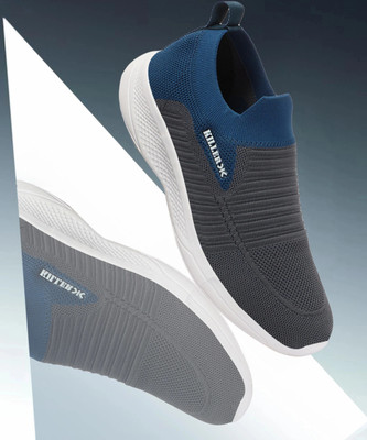 KILLER SABER D.GREY T.BLUE Walking Shoes For Men(Grey, Blue , 8)