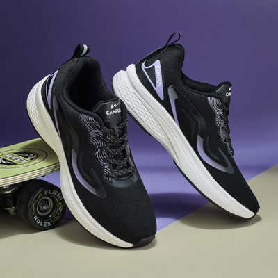CAMPUS SIREN Women's Sports Shoes | Integrated NitroFly Technology |Mesh Upper |Lace-Up Running Shoes For Women(Black , 5)