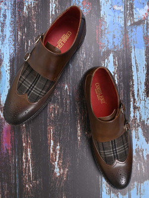 COBBLERZ Monk Strap For Men(Brown , 8)