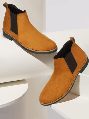 KILLER Premium Chelsea Boots For Men(Tan , 10)