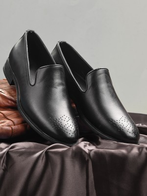 House of Pataudi HOPVB75016 Lightweight Comfort Summer Trendy Premium Stylish Slip On For Men(Black)