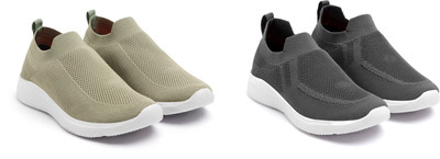 Face Stylish Sports Shoes for Men – Ideal for Running, Gym & Training Sneakers For Men(Green, Grey , 10)
