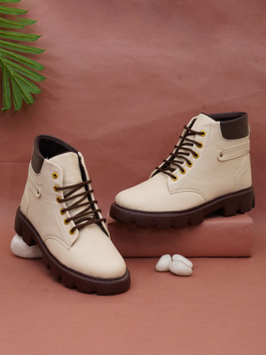 KILLER Lightweight comfort extra-soft with trendy, premium stylish design Boots For Women(Off White , 6)